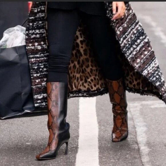 Jimmy Choo Mabyn 85 Leather Heeled Knee-High Boots - Picture 4 of 17